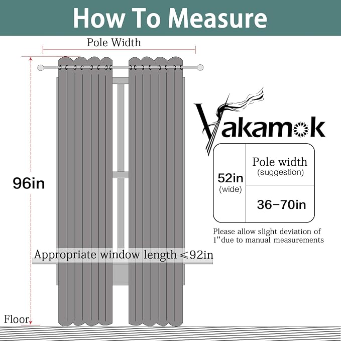 Yakamok Aqua 100% Blackout Curtains 96 Inches Long - Image 8