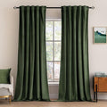 MIULEE Velvet Curtains 52x100 inches 2 Panels Olive Green Blackout Curtains | by MIULEE