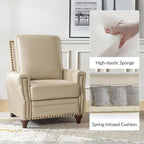 HULALA HOME Genuine Leather Manual Recliner Chairs Set of 2 - Image 6