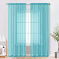 Sheer Curtains 84 Inches Long 2 Panels Set, Light Filtering Transparent by OVZME