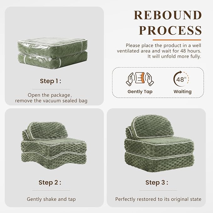 COLAMY Folding Sofa Bed, 3-in-1 Convertible Sleeper Chairs - Image 8