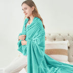 BEDELITE 3D Ribbed Jacquard Aqua Fleece Twin Blanket - Image 8