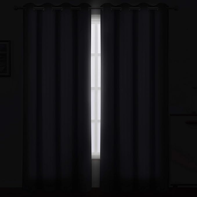 Blackout Curtains 66 x 95 inch/Grey Curtains Set of 2 Panels/Thermal Insulated - Image 3