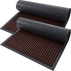OLANLY 2-Pack Front Door Mats 29.5x17, Waterproof Heavy-Duty Doormats | Brown by OLANLY