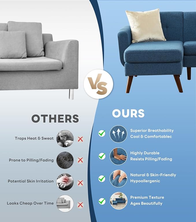 Tbfit L Shaped Couch Sofa, 3 Seater Sofas - Image 8