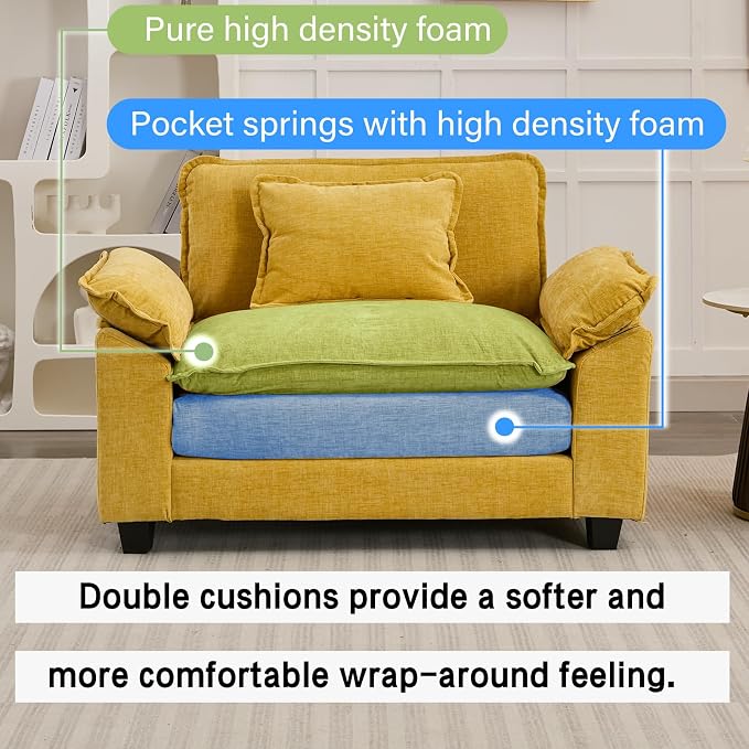 Oprisen Modular Sectional Sofa, Comfy Cloud Couch, Chenille Sofa Sleeper - Image 3