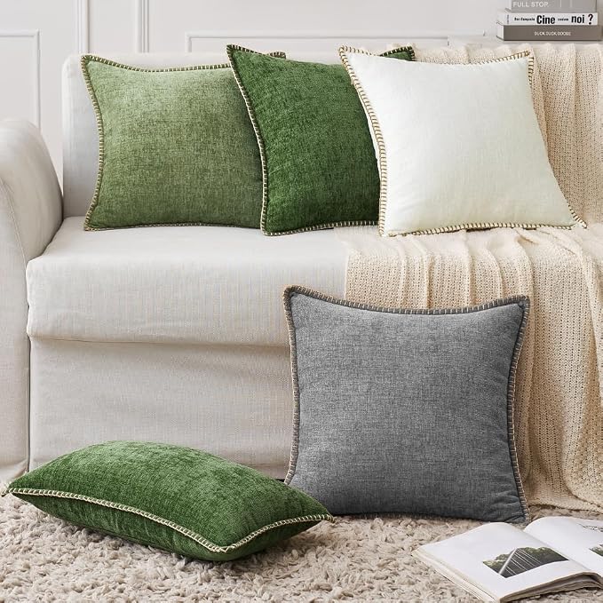 MIULEE Decorative Euro Sham Pillow Covers 24x24 Inch Dark Gray 2 Pack | - Image 5
