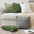 MIULEE Decorative Euro Sham Pillow Covers 24x24 Inch Dark Gray 2 Pack | - Image 5