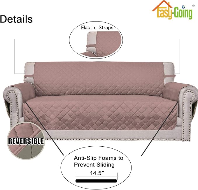 Easy-Going Reversible Couch Cover, 2 Cushion Sofa, Water Resistant Furniture Mat - Image 3