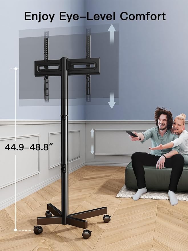 PERLESMITH Rolling TV Stand for 23–62 Inch TVs, Outdoor Mobile TV Cart Holds up - Image 4