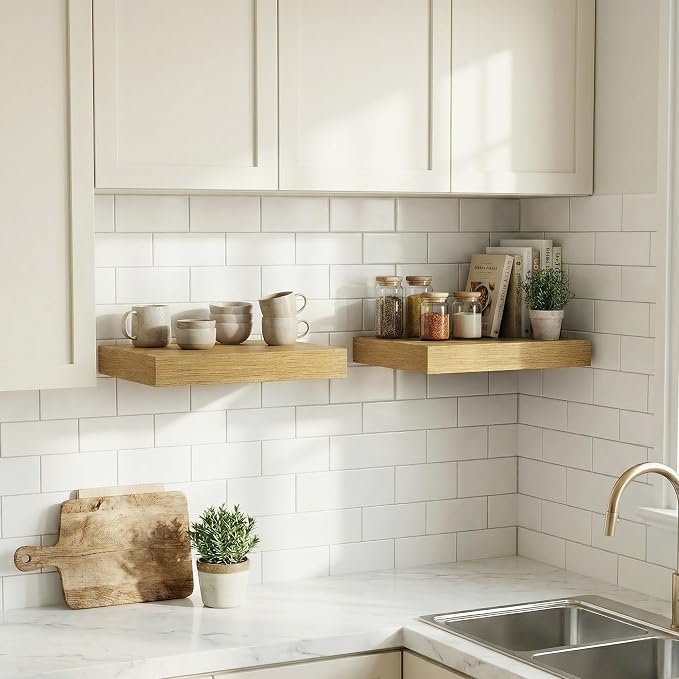Dreamland Floating Shelves for Wall, Small Deep Floating Shelf Square Wall Shelf - Image 2
