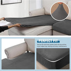 H.VERSAILTEX Velvet Stretch Sectional Couch Covers 4 Pieces Sofa Seat Cushion - Image 4