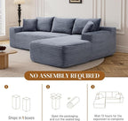 95" L Shaped Boneless Sectional Couches, Wide Armrest, Deep Seat, Memory Foam - Image 5