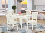 East West Furniture NDVA5-LWH-W 5 Piece Dining Table Set - Image 2