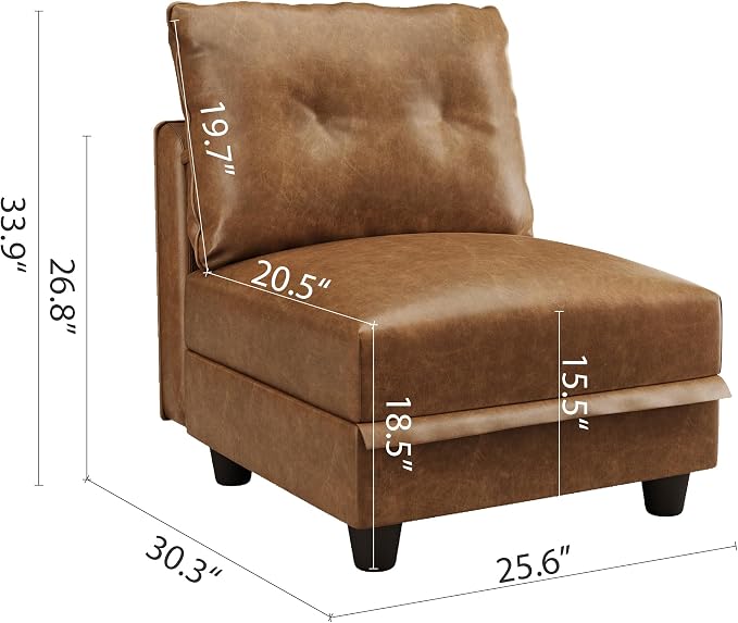 LLappuil Modular Sectional Sofa Middle Module Storage Seat - Image 2