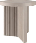 Henn&Hart 22" Fluted Scandinavian Round End Table, Ribbed Side Table, Nightstand by HennHart