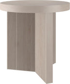 Henn&Hart 22" Fluted Scandinavian Round End Table, Ribbed Side Table, Nightstand by HennHart