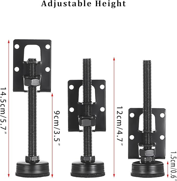 OwnMy 4 Packs Adjustable Furniture Leveling Feets L Shaped Furniture Levelers - Image 2