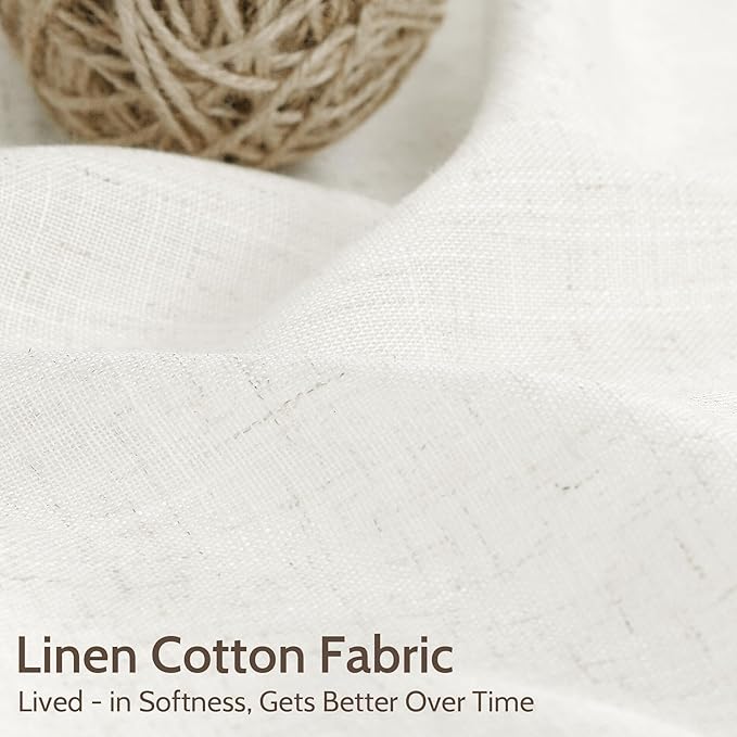 Neutral Linen Curtains 63 Inch Length - Image 4