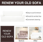 U-NICE HOME Loveseat Cover Stretch Couch Cover Sofa Slipcover, Ivory White | 2 - Image 5