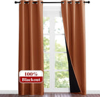 NICETOWN Burnt Orange Blackout Curtains 84 inches Long, Full Light Blocking - Image 2