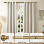 Warm Gold Curtain Rods for Windows 72 to144 Inch Brass Extra Long Heavy Duty - Image 3