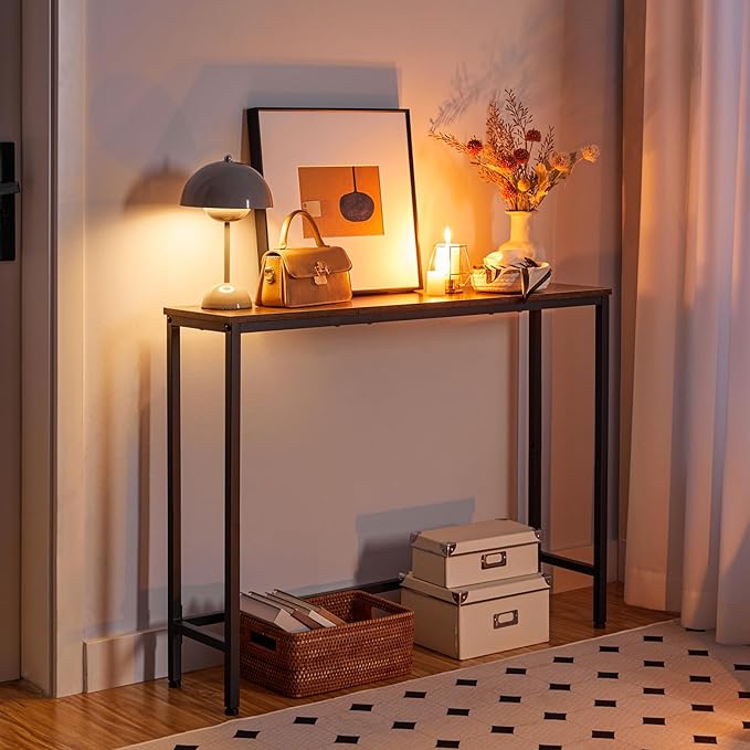 HOOBRO Narrow Console Table, 39.4" Small Entryway Table, Thin Sofa Table - Image 5