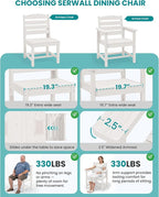 SERWALL Patio Dining Sets for 10 Person, HDPE Dining Set - Image 5