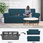 Easy-Going Stretch 4 Seater Oversized Sofa Couch Cover Deep Teal | 1-Piece - Image 4