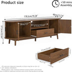 Mxtxmy 70" Fluted TV Stand for Tvs up to 80", Mid-Century Modern Entertainment - Image 2