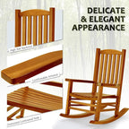 Hupmad Wooden Oversized Porch Rocker Chair - Image 6