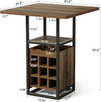 LITTLE TREE Square Bar Table, Wine Bar Cabinet - Image 2