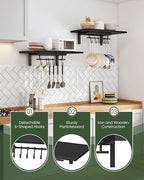 CHOEZON Wall-Mounted Pot Racks, Floating Shelves, Vintage Pot Hangers - Image 7