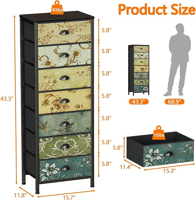 Furnulem Tall Dresser for Bedroom - Image 3