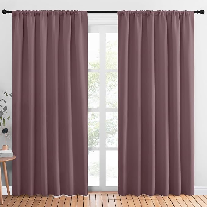 NICETOWN Living Room Curtains, Dry Rose, 1 Pair, 70 x 84-inch, Home Decorations by NICETOWN