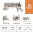 Aoxun 6-Piece Patio Furniture Set, Wicker Outdoor Furniture - Image 8