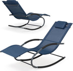Outdoor Lounge Chair with Pillow, Pool Chaise Lounge Chair Set of 2 - Image 7