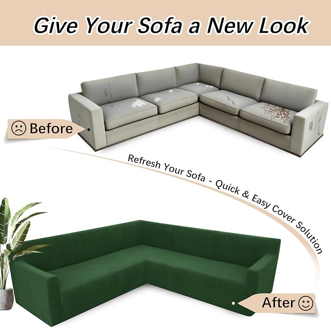 Arfntevss Stretch Sectional Couch Covers L Shaped Corner Sectional Sofa Cover - Image 6