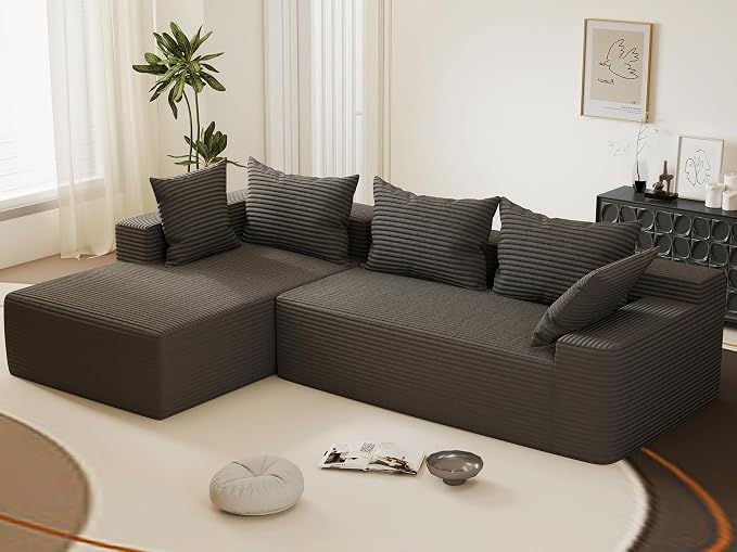 108"Modern Sectional Sofa, Modular Convertible L-Shape Sofas, Upholstered by LSSBOUGHT