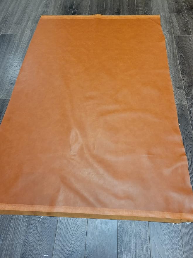 Golden Tan Soft Faux Leather Fabric Sheet PU Leather Sold by The Yard Synthetic - Image 4