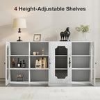 Buffet Cabinet with Storage, Modular Accent Sideboard Modern Credenza with DIY - Image 3