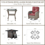 Belord 7 Piece Wicker Patio Furniture Set - Image 2