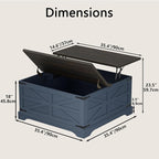 Furnideco 35.5''W Square Coffee Table Farmhouse Lift top Coffee Table - Image 2