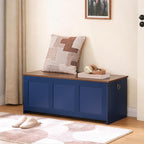 HOOBRO Storage Bench, 39.3" Retro Wooden Storage Chest, Wooden Storage Trunk - Image 5