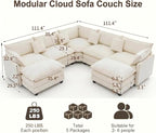 111.4" V-Shaped Corner Couch Sectional - Image 2