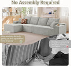 140" Sectional Cloud Couch for Living Room, Modular Floor Deep-Seat Sofa - Image 3