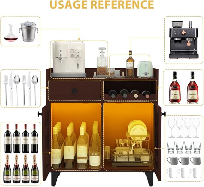 COCO DESIGN Small Wine Liquor Cabinet - Image 4