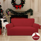 Easy-Going Stretch Loveseat Couch Covers Washable Christmas Red | 1-Piece - Image 2
