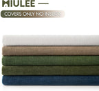 MIULEE Light Brown Chenille Couch Throw Pillow Covers, 18x18 | Set of 2 - Image 6