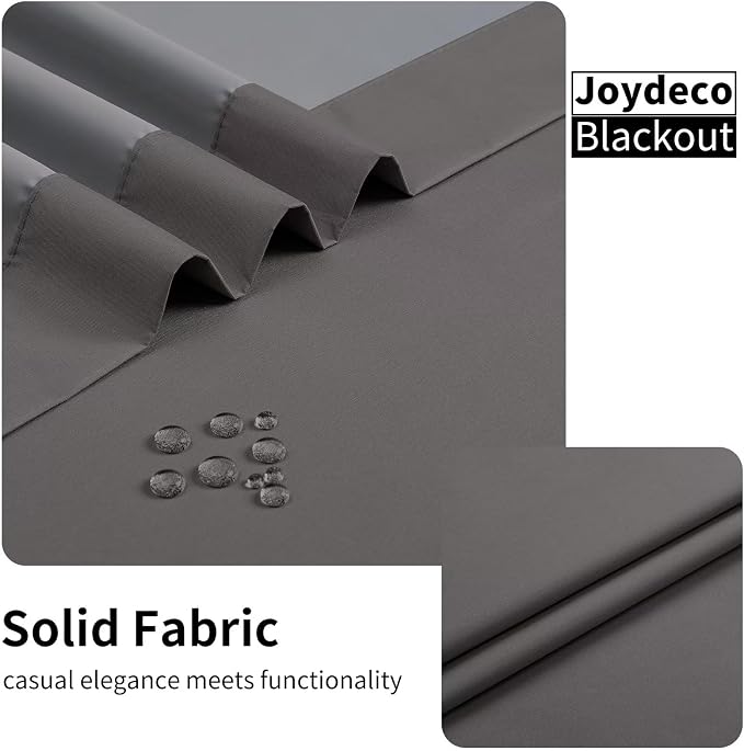Joydeco Dark Grey Blackout Curtains 120 Inches Long, Extra Long Grey Curtains - Image 3